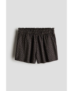 Patterned Paper Bag Shorts Charcoal/spotted