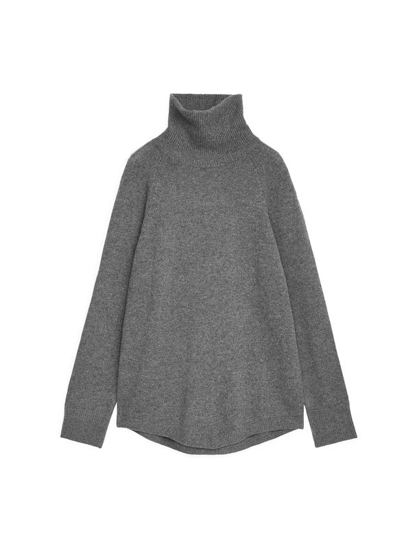 ARKET Raglan-sleeve Cashmere Roll-neck Jumper Grey