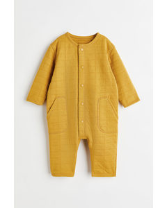 Quilted Jersey Romper Suit Mustard Yellow