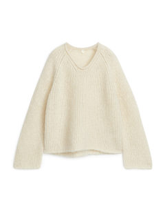 Loose-knit Wool-mohair Jumper Off-white