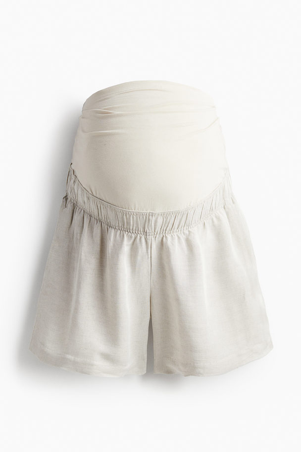 H&M Mama Linen-blend Shorts Light Beige