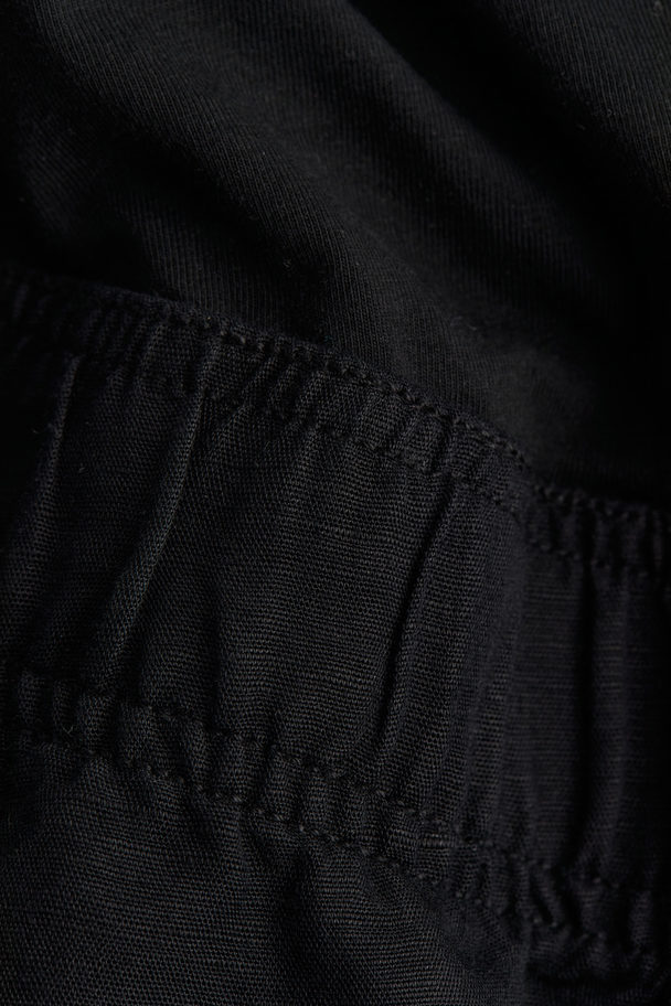 H&M Mama Linen-blend Shorts Black