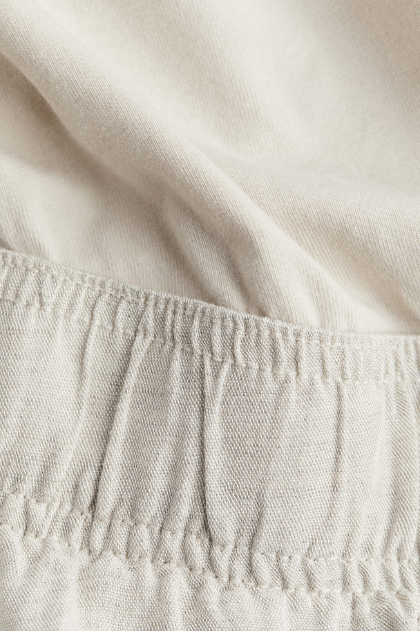 H&M Mama Linen-blend Shorts Light Beige