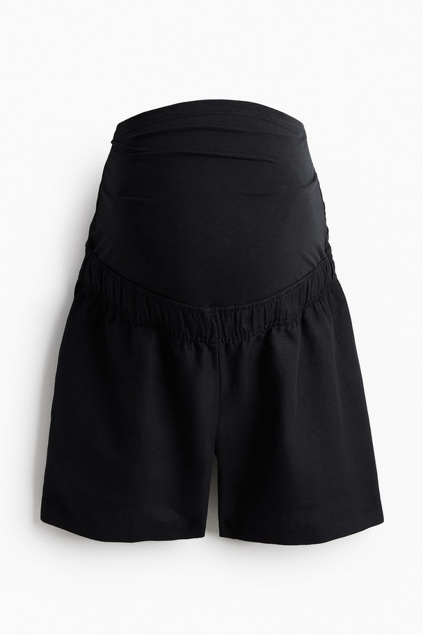 H&M Mama Linen-blend Shorts Black