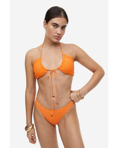 Wattiertes Bandeau-Bikinitop Orange