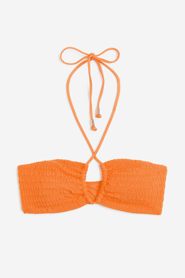 H&M Wattiertes Bandeau-Bikinitop Orange