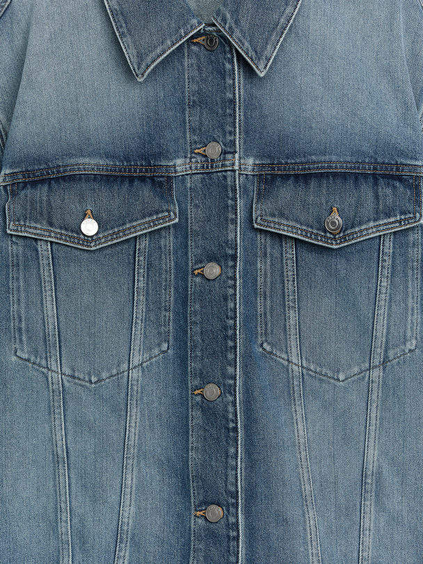 ARKET Tie-detail Denim Jacket Washed Blue