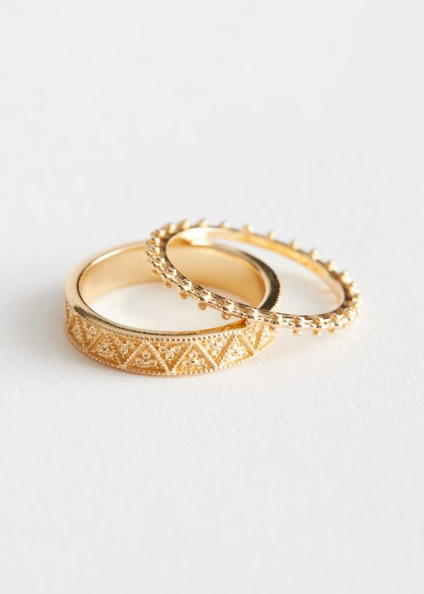 & Other Stories Duo Ring Set Gold