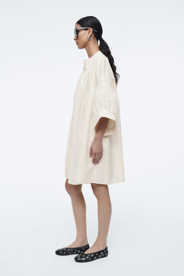 COS Pleated Mini Tunic Dress White