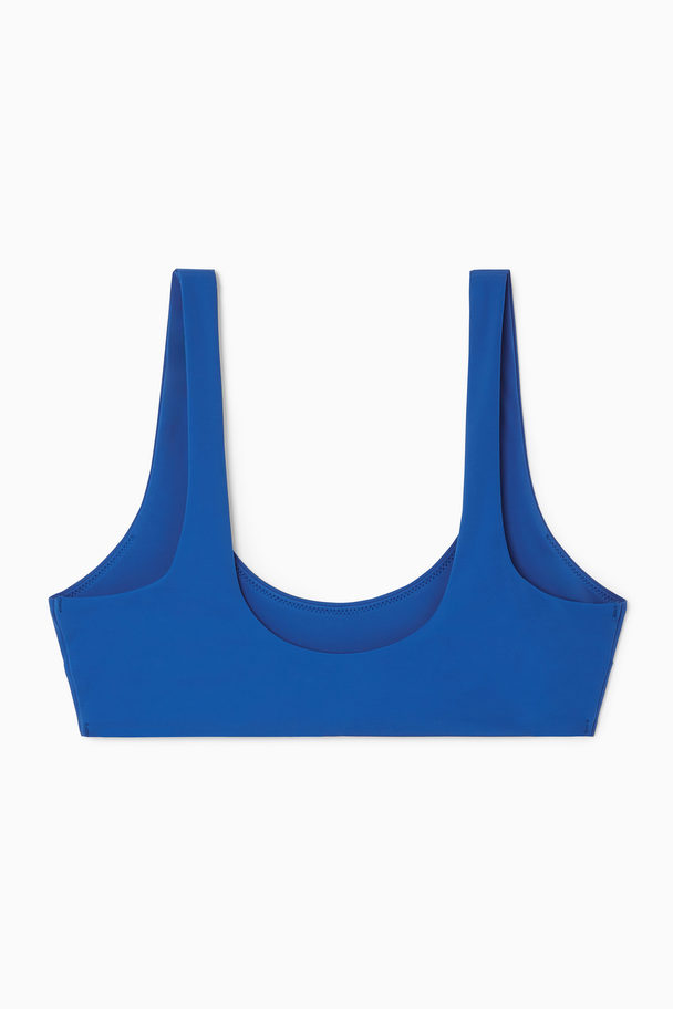 COS Scoop-neck Bikini Top Blue