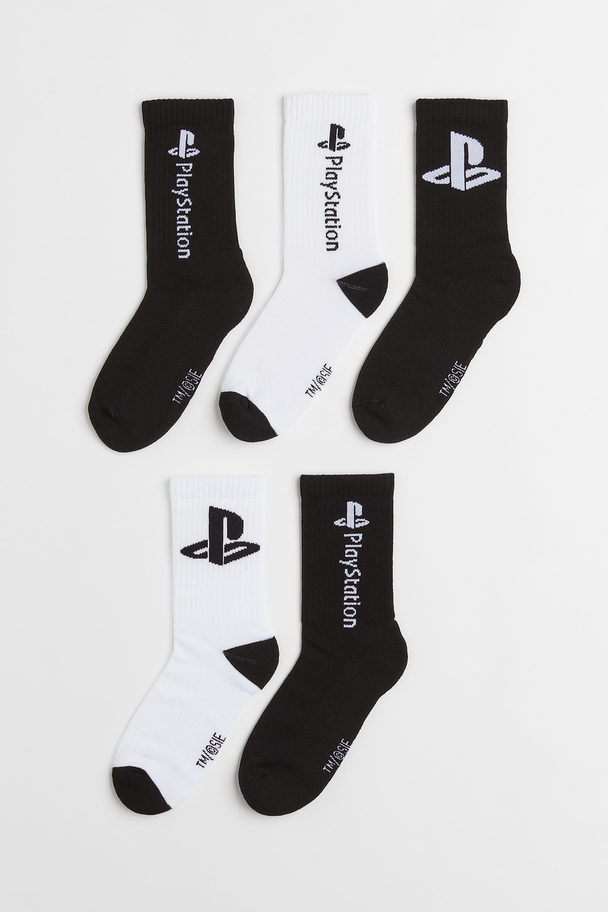 H&M 5er-Pack Socken Schwarz/PlayStation