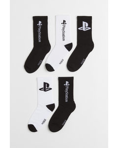 5-pack Socks Black/playstation