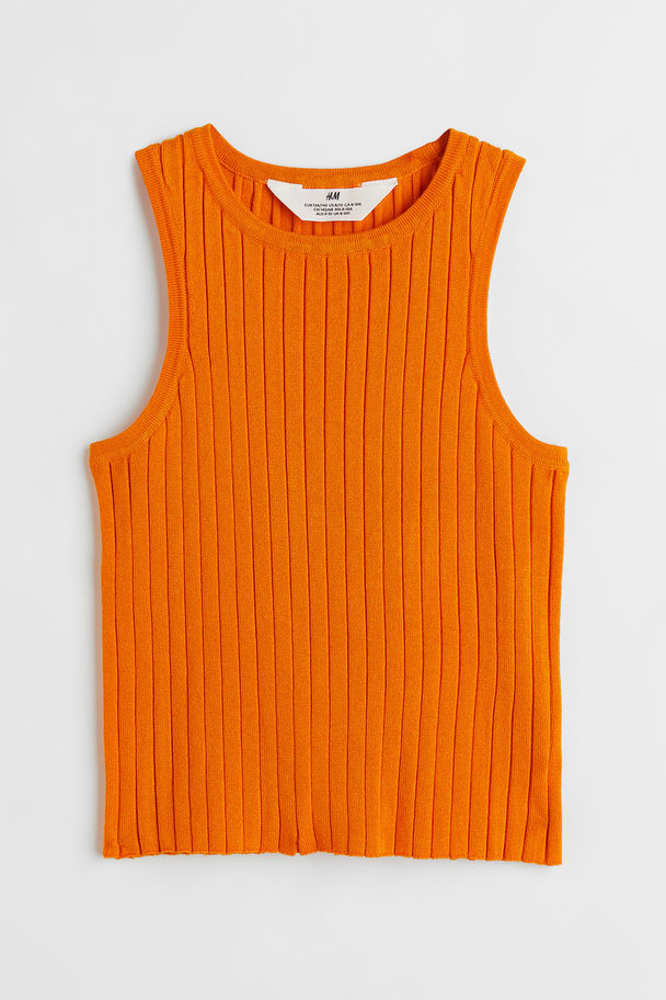 H&M Rib-knit Top Orange