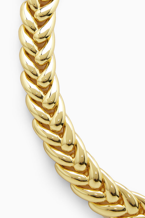 COS Short Plaited Chain Necklace Gold