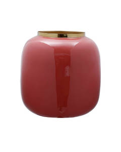 Vase Art Deco 525 coral / gold