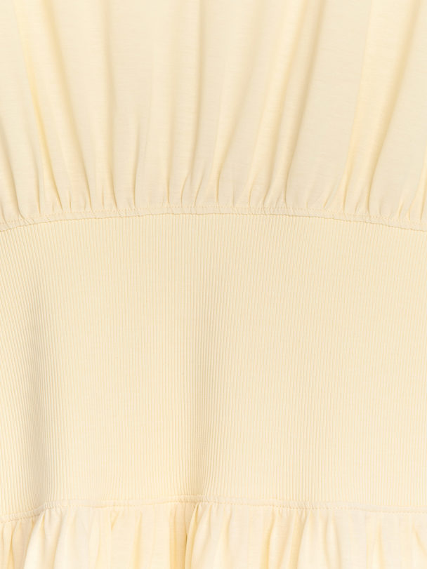 ARKET Panel-waist Midi Dress Light Yellow