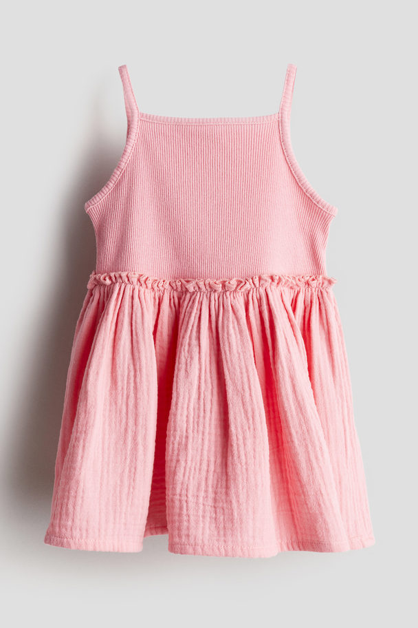 H&M Ärmelloses Baumwollkleid Rosa