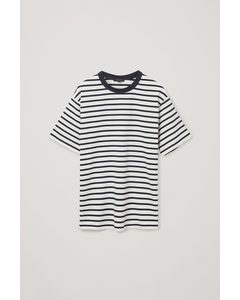 Organic Cotton Contrast Stripe T-shirt Navy / White