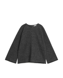 Boiled Wool Sweatshirt Dark Grey Melange