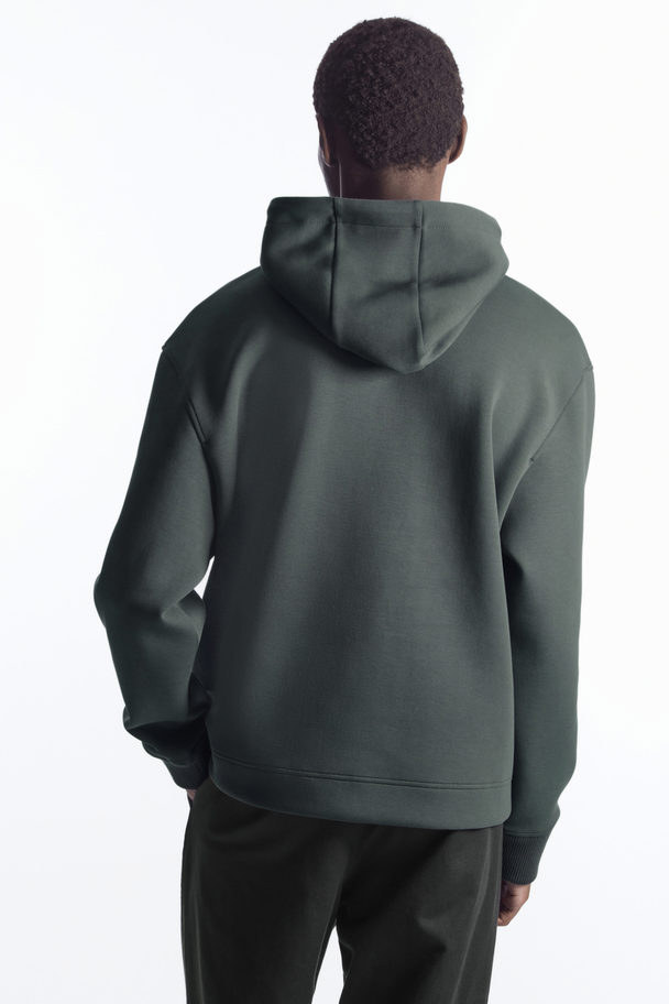 COS Relaxed-fit Scuba Hoodie  Dark Green