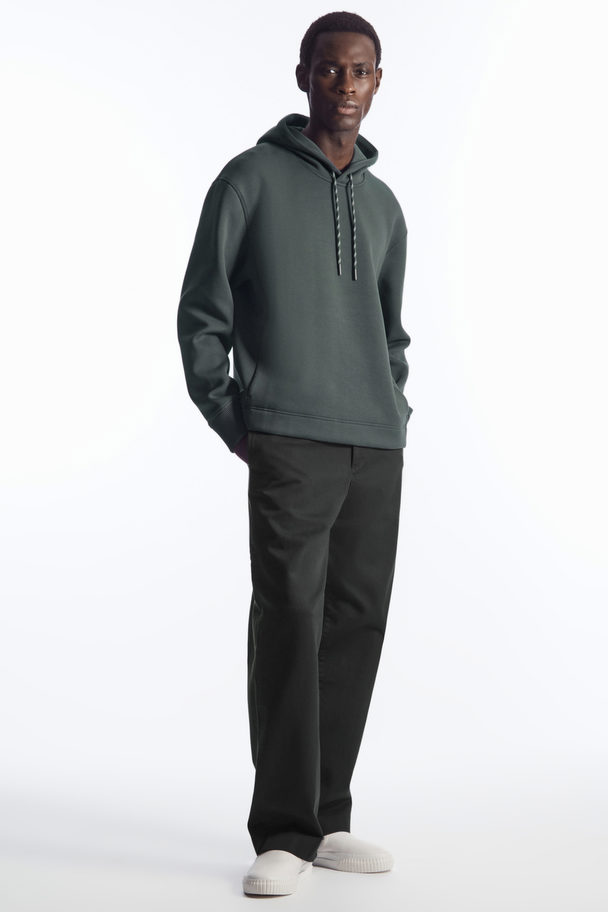 COS Relaxed-fit Scuba Hoodie  Dark Green
