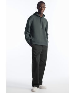 Relaxed-fit Scuba Hoodie  Dark Green