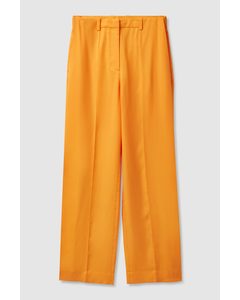 Wide-leg Tailored Trousers Bright Orange