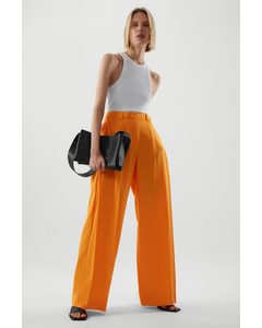 Wide-leg Tailored Trousers Bright Orange