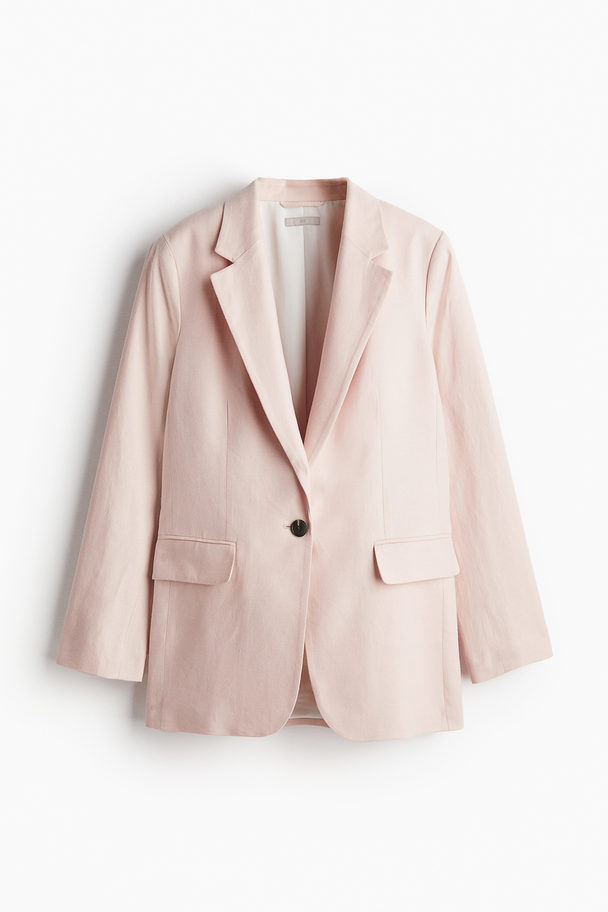 H&M Blazer aus Leinenmix Hellrosa