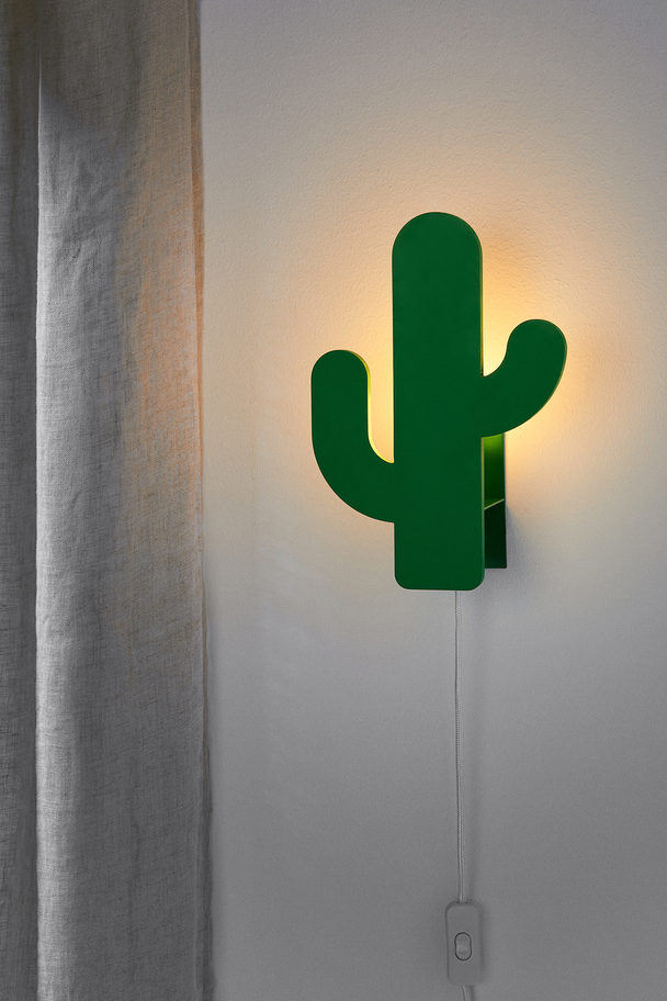 H&M HOME Kaktusförmige Wandleuchte Grün/Kaktus