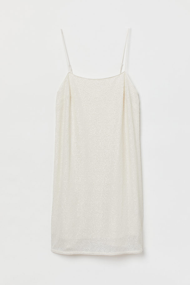 H&M Paillettenkleid Weiß