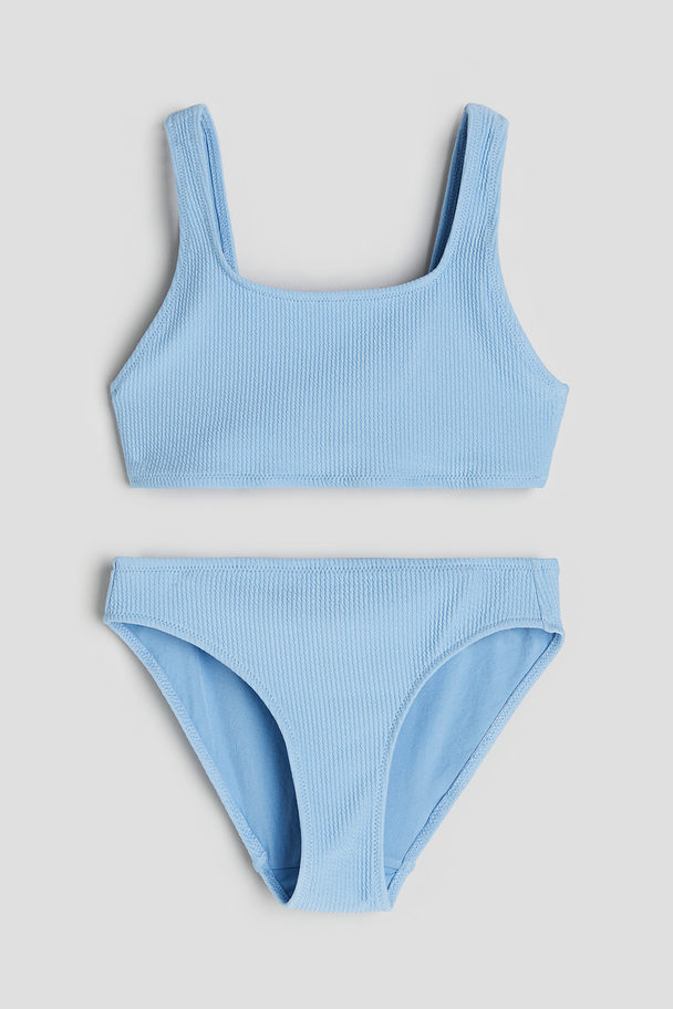 H&M Textured Bikini Pastel Blue