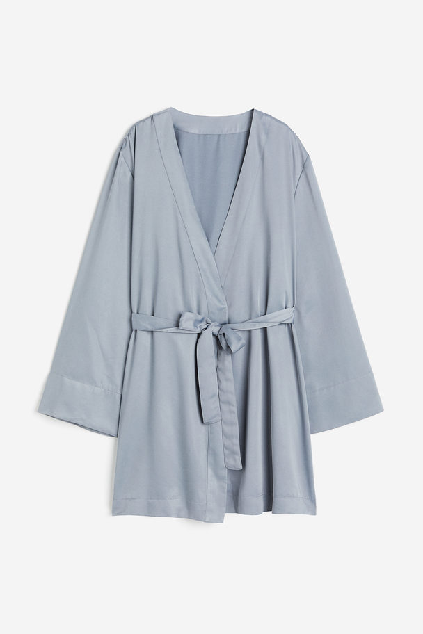 H&M Morgenmantel aus Satin Blau