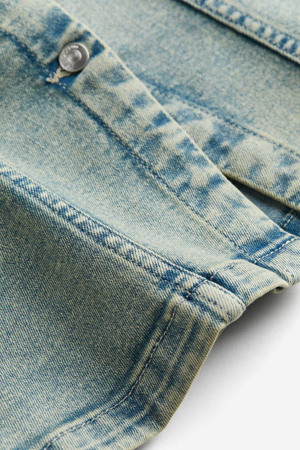 H&M Denim Bandeautop Licht Denimblauw