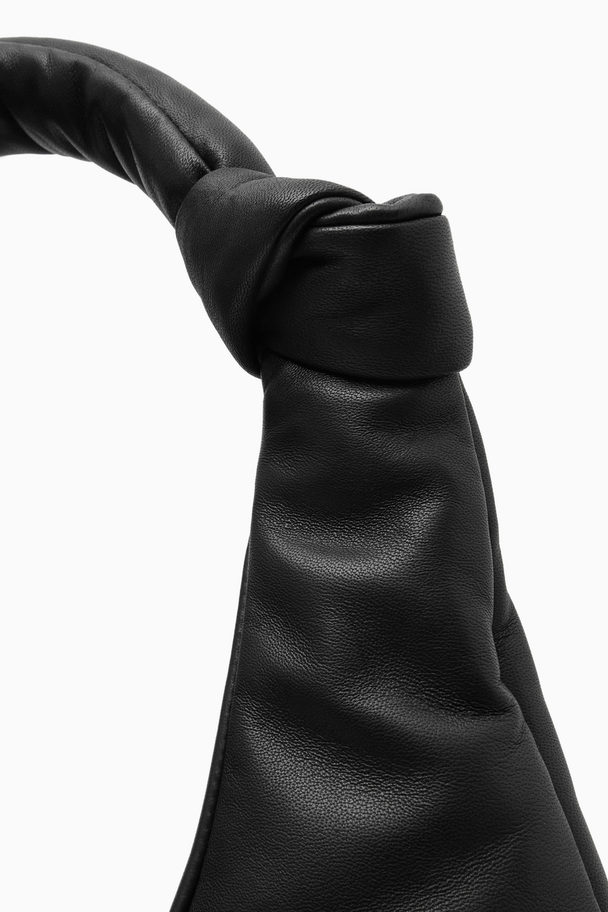 COS Knotted Padded Shoulder Bag - Leather Black