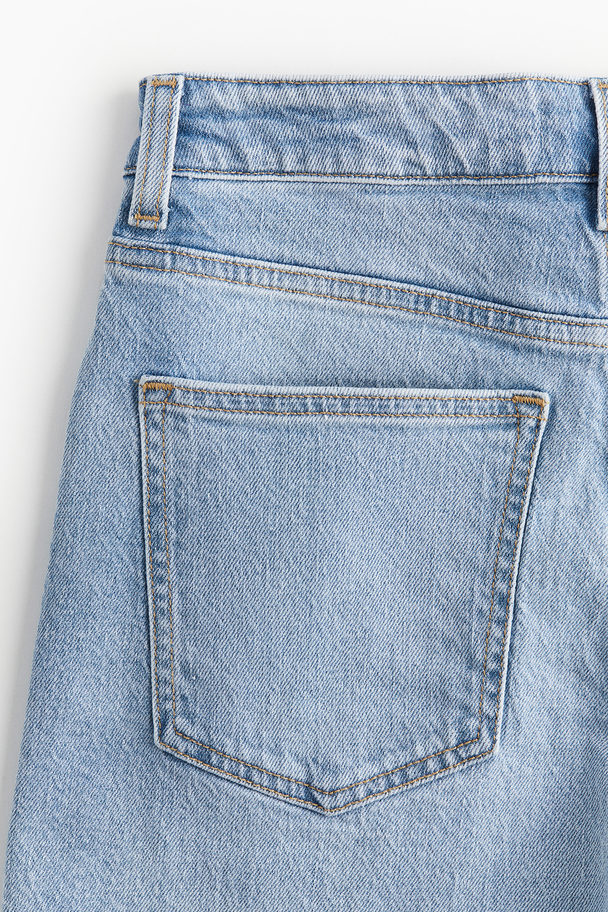 H&M Jeansshorts Med Hög Midja Ljus Denimblå