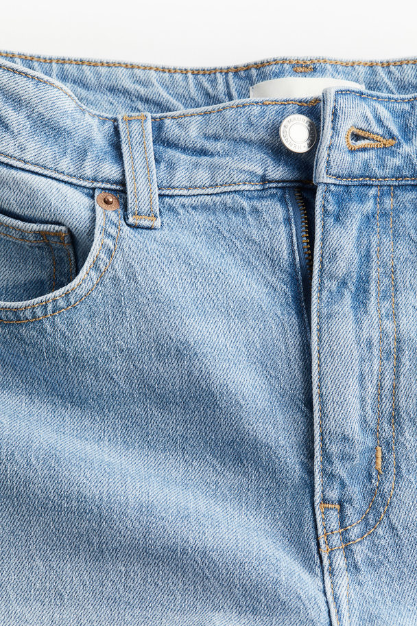 H&M Jeansshorts Med Hög Midja Ljus Denimblå