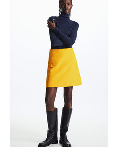 Corduroy Mini Skirt Yellow