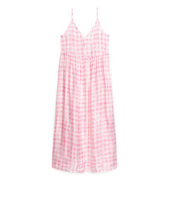 Tiered Strap Dress Pink/white