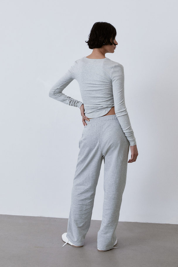 H&M Gerade Sweatpants Hellgraumeliert