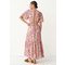Printed Puff Sleeve Maxi Dress Pink Florals