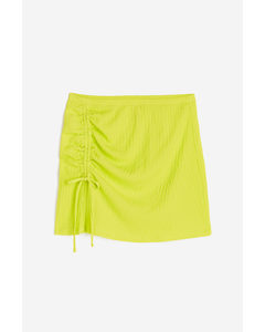 Drawstring-detail Beach Skirt Lime Green