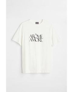 T-shirt I Bomuld Regular Fit Hvid/arôme Amore