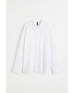 Linen-blend Shirt White