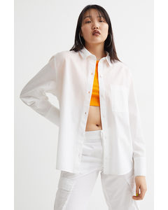 Linen-blend Shirt White