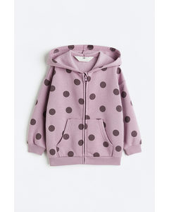 Zip-through Hoodie Mauve/spotted