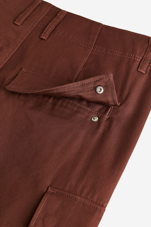 H&M Relaxed Fit Cargo Trousers Brown