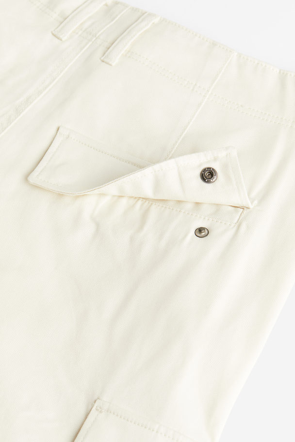H&M Relaxed Fit Cargo Trousers Cream