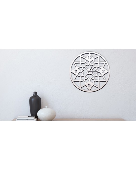 Homemania Homemania Wall Clock - For Entrance, Living Room, Living Room - White Made Of Metal, 50 X 0,15 X 50 