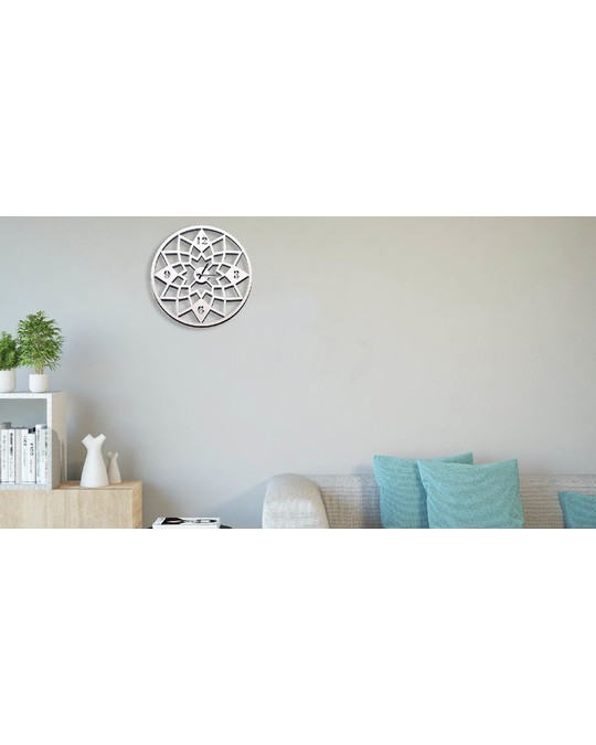 Homemania Homemania Wall Clock - For Entrance, Living Room, Living Room - White Made Of Metal, 50 X 0,15 X 50 